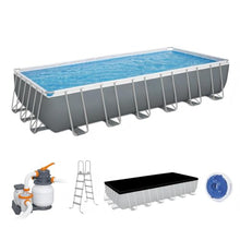 24' x 12' x 52" Rectangular Frame Above Ground Swimming Pool Set with Pump