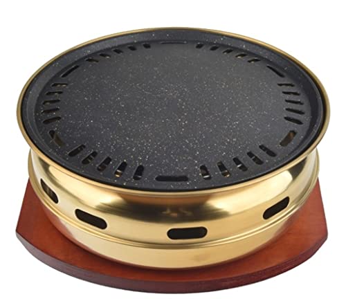 HBCDAAQ Charcoal Barbecue Grills Table BBQ semi-Embedded Japanese Restaurant Stove 33CM Commercial Round