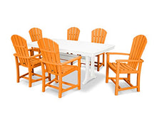 POLYWOOD® Palm Coast 7-Piece Dining Set with Trestle Legs in Tangerine/White