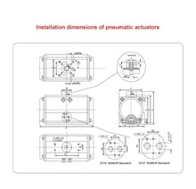 JJAMBTEQ Pneumatic Actuator at Aluminum Alloy Butterfly Valve Pneumatic Head for Ball Valve Butterfly Valve Double Action(AT75)