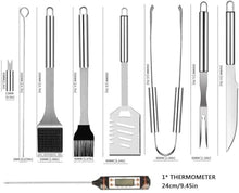 32-Piece Deluxe Grill Tool Set with Aluminum Carrying Case Thermometer,Stainless Steel Accessories for Camping Backyard