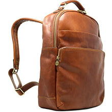 Floto Corsica Italian Leather Laptop Backpack Tobacco Brown