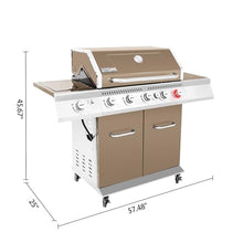 Royal Gourmet GA5403C 5-Burner Propane Gas Grill with Side Burner, Coffee