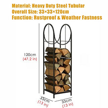 ELUKHT Heavy Duty Firewood Rack 2 Tier Log Bin Holder for Woodpile 120cm High Storage Shelf with Easy Assembly Ideal for Wood Shed or Patio Storage.