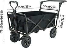 Outdoor Folding Utility Wagon Outdoor Shopping cart with Removable top, Portable Garden Stroller with Storage Basket, Foldable Beach Stroller, Load-Bearing 80 kg / 176 lb
