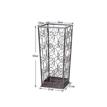 Wrought Iron Umbrella Stand Hotel Lobby Home Rain Gear Storage Rack Long Handle Umbrella Storage Bucket (Color : Brown) (Brown)