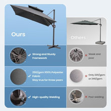 132'' Cantilever Umbrella with Crank Lift , Counter Weights Included