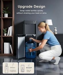 ecozy 4-in-1 Bottom-Loading Water Dispenser with Ice Maker, ECO Mode