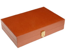 Zaza & Sacci Backgammon Board Game Set 16" Leather/Microfiber Case Brown