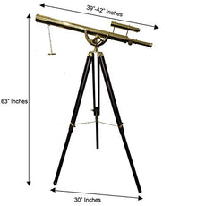 collectiblesBuy Decorative Nautical Shiny Brass Telescope with Brown Tripod