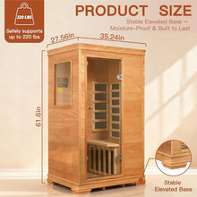 INFRADELUX 1 Person Far Infrared Home Sauna, Low EMF Indoor Personal Sauna Box with 6 Carbon Panels, 960W/120V, Built-in Speaker System, Digital Controls & Tea Tray, Indoor Wellness Relaxation