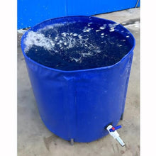 Zfmnoyev Pool Above Ground, Collapsible Rain Barrel, Portable Water Storage Tank, Circular Canvas Fish Pond with Bracket, Outdoor Swimming Pool (Color : Blue, Size : 1.2X1m-1100L)