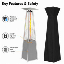 48,000 BTU Propane Patio Heater with Wheels and Cover(Brown)