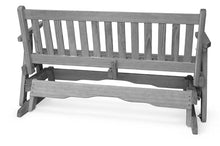 4 FT GREY Porch MISSION Glider Bench for 2 Person, Amish-Made Solid Pine Wood Patio Glider, Smooth Glide, Balanced Construction, Even Weight Distribution, Relaxed Seating Angle, Made in USA