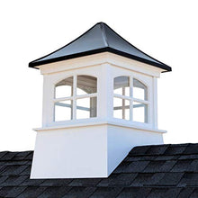 Good Directions Windsor Vinyl Cupola with Black Aluminum Roof 42" x 61" White/Black