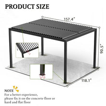 Adjustable Louvered Pergola with Crank-Controlled Roof & Integrated Drainage for Garden Patio, Heavy-Duty Patio Cover with Galvanized Steel Louvers for Backyard Party (10 x 13 FT+ Aluminium Louvers)