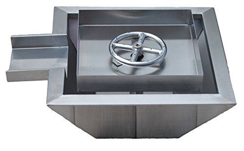 Custom Install Parts 18-Inch Stainless Fire Pit with Waterfall Column