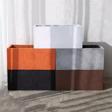 RJYYYDS Flower Pots Plant Pots Rectangular Brown Simple Solid Color Flower Pots Cement Material Outdoor Indoor Flowers Green Plant Cultivation Planters Plant Pots,One Color-Large