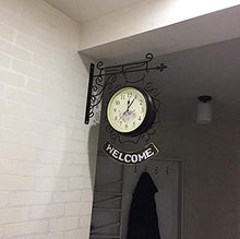 SBTXHJWCGLD Double Sided Wall Clock,Retro Wall Clock Outdoor Garden Wall Clock Outdoor Indoor Garden Wall Clock for Garden/Patio/Yard