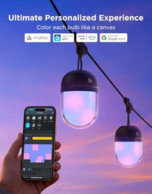Govee Outdoor Chromatic String Lights, 65.6ft RGBIC Uni-IC Control, IP67