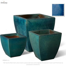 Square Stoneware Planter (Parent SKU) (Teal, Set of 3)
