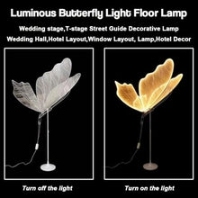 XOOFMASS LED Butterfly Set of 2, Glowing Butterfly Wedding Decoration, Butterfly Floor Lamp, Wedding Dance Floor Props, Decoration LED Lamp for Wedding Birthdays Party Receptions,Silver,140cm/55.1in