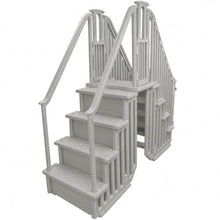 Aqua Select Anti-Slip Pool Steps Entrance System with Gate | Cloud Grey | for Above Ground Swimming Pools | Safety Stairs Capacity Up to 400 lbs
