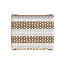 Home Square Rattan Counter Stool in Tan & White Stripe - Set of 3