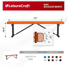 Leisure Craft 6 ft Backless Outdoor Bench, Heavy Duty, Made in USA