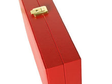 Zaza & Sacci Backgammon Board Game Set 16" Leather/Microfiber Case Red