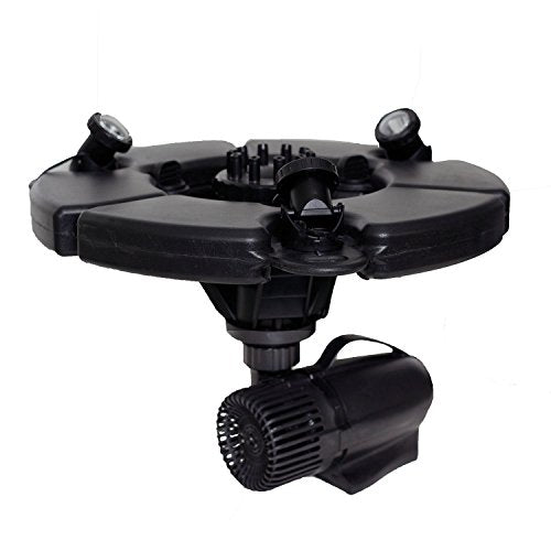 POND BOSS PRO Floating Fountain with Lights 1/2 HP 5000 GPH Pump Black