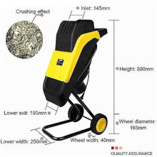 Electric Leaf Branch Shredder, 2500W Electric Wood Breaking Crusher Garden Tools(40M)