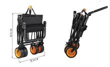 Trolley Cart Outdoor Folding Utility Wagon Garden Foldable Wagon Cart with Brake and Adjusting Handle Camping Cart Garden Wagon