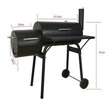 qiuqiu Charcoal Barbecue Grill Smoker Outdoor Garden BBQ Trolley with Wheels and Temperature Gauge for Camping Picnic Party Barbecue Charcoal Portable BBQ Grill Garden