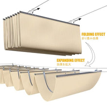 HBOOMOEM Sliding Wave Shade，Wave Shade Cover，Retractable Waterproof Shade Sail，U Shape Replacement Awning，Slide-in Wire Suspended Canopy for Decks, Balconies, Backyards.(W:2.5m/8.2ft*L:14m/46ft)