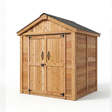 Outdoor Living Today 6x4 Western Red Cedar Space Master Shed with Double Door and Metal Roof