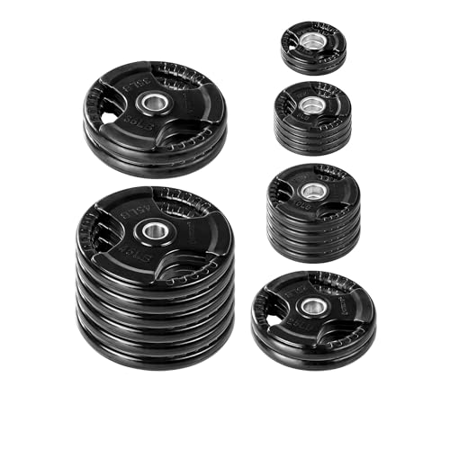 Lifeline 455 lb Olympic Weight Set Rubber Coated Plates Black