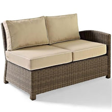 Afuera Living Modern Wicker Right Arm Patio Loveseat, 53" W x 32" D x 32.5" H, Brown and Sand, UV-Resistant Resin Wicker, Steel Frame, Weather-Resistant Cushions, Outdoor Seating for Patio or Garden