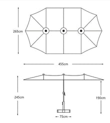 CWENZXDIA Patio Umbrella Double-Sided Patio Umbrella Outdoor Garden Extra Large Waterproof Twin Umbrellas with Crank and Wind Vents Outdoor(E)