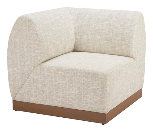 Zuo Christy Corner Chair Beige, Beige Sectional, Modern Style, Patio Furniture, Outdoor Fabric (100% Polyester), Aluminum, Outdoor Living, 34.6" W x 34.6" D x 30.3" H, Non-Stackable