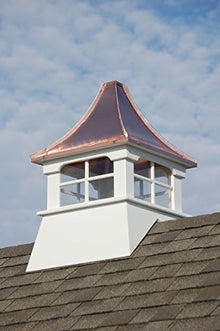Accentua Charleston Cupola 24 in. Square 39 in. High White with Copper Roof