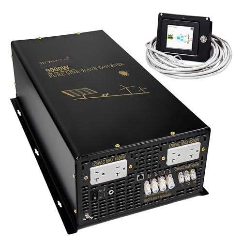 BAISULI Split Phase Pure Sine Wave Inverter 9000W Split Phase Pure Sine Wave Solar Inverter 24/36/48/72/96V DC to 110/220V,120/240V Converter Wired Control for Solar Panel(72V,120V 240V_F.R)