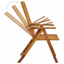 fsahslih Set of 2 Patio Reclining Chairs with Cushions Acacia Wood