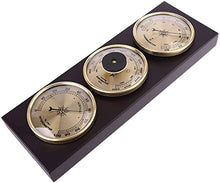 OREKPOT Glass Barometer,Outdoor Temperature Gauge,Traditional Barometer 3Pcs/Set Thermometer Barometer Hygrometer Weather Station with Wooden Frame Base Ornaments for Hotels, Warehous