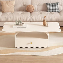 DINBOZ26X Living Room Table Modern White Coffee Table for Small Living Rooms, Creative Minimalist Design, Easy Assembly, Stylish Home Furniture Outdoor Side Table