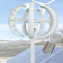 CLPYING 16000W Wind Turbine Generator 12V 24V 48V Vertical Axis Wind Turbines Generator Kit with 5 Blade DC Wind Turbine Kit for Home Chalet Solar Wind System(White,48V)
