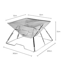 Multifunctional BBQ Grill Grill Foldable Charcoal BBQ Grill Set Stainless Steel Smoker Grill for Outdoor Cooking Camping Picnic Outdoor Garden Charcoal BBQ Grill Party (Size : B) (A)