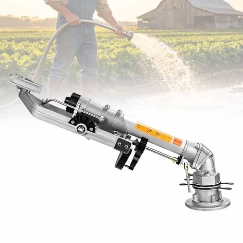 360° Rotating Impulse Impact Sprinkler, 50mm Impact Sprinkler with 5 Replacement Nozzle & Welding Francs, Efficient Irrigation & Rotate Uniformly, for Industrial Agricultural Irrigation