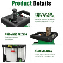 GLBMXDD Wood Branch Shredder, Electric Garden Chipper Shredder & Mulcher