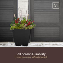 Mayne Kade 24in Self-Watering Modern Square Planter, Black